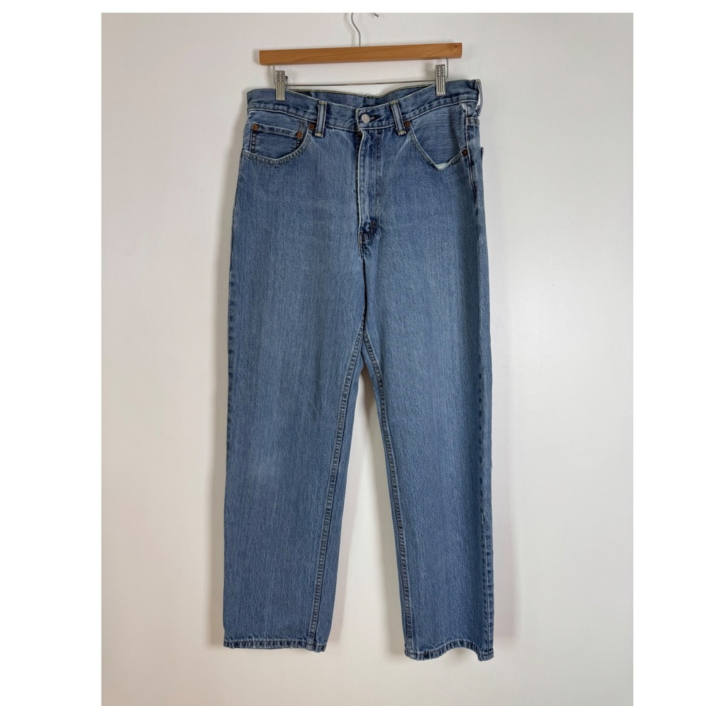 Vintage Aesthetic Levis Men 34x32 550 Relaxed Fit Jeans Medium Wash Blue Tapered